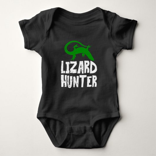 Funny Lizard Hunter Reptile love Kind Romper (Voorkant)