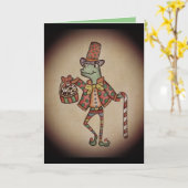 Funny Lizard-kerstkaart Kaart (Gele Bloem)