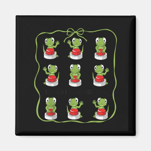 Funny Lizard Lizard Animal Button Meme Magneet (Voorkant)