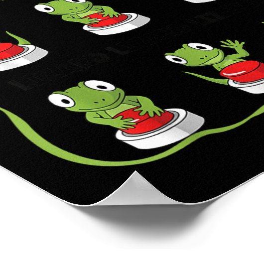 Funny Lizard Lizard Animal Button Meme Poster (Hoek)