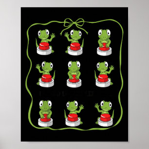 Funny Lizard Lizard Animal Button Meme Poster