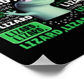 Funny Lizard Meme Animal Women Mannen _1 Poster (Hoek)
