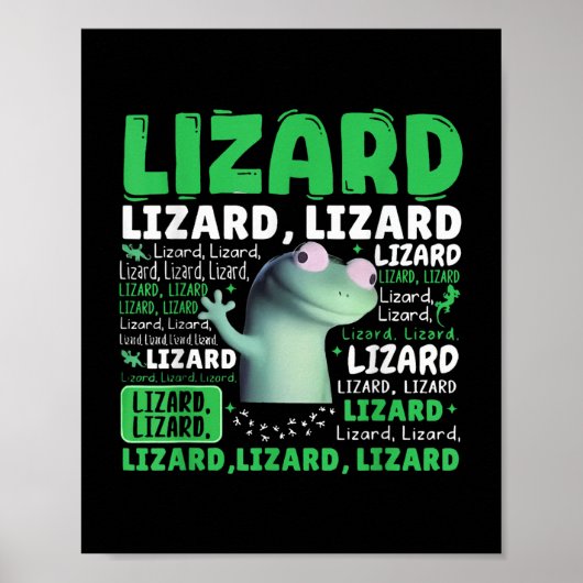 Funny Lizard Meme Animal Women Mannen _1 Poster (Voorkant)