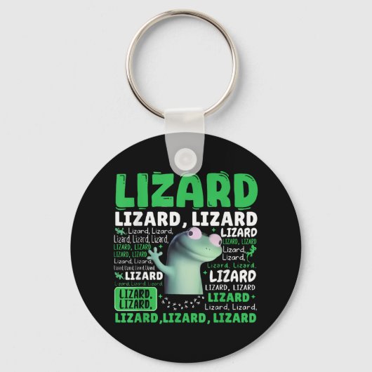 Funny Lizard Meme Animal Women Mannen _1 Sleutelhanger (Voorkant)