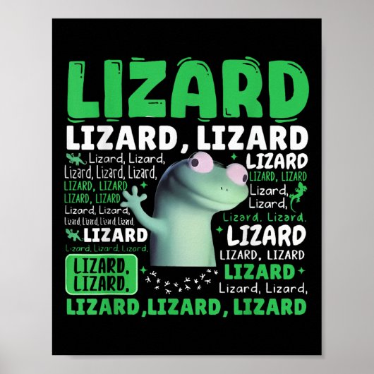 Funny Lizard Meme Animal Women Mannen _3 Poster (Voorkant)