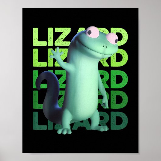 Funny Lizard Meme Animal Women Mannen Poster (Voorkant)