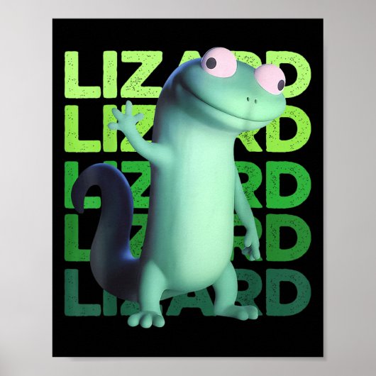 Funny Lizard Meme Animal Women Mannen Poster (Voorkant)