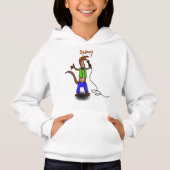 Funny lizard zingt met cartoon van de microfoon (Voorkant)