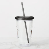 Funny lizard zingt met cartoon van de microfoon acryl drinkbeker (Links)