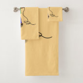 Funny lizard zingt met cartoon van de microfoon bad handdoek (Insitu)