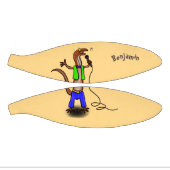 Funny lizard zingt met cartoon van de microfoon basketbal (Panelen)