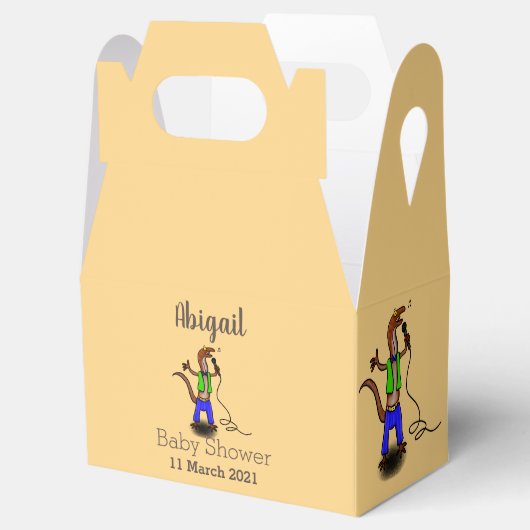 Funny lizard zingt met cartoon van de microfoon bedankdoosjes (Geopend)