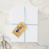 Funny lizard zingt met cartoon van de microfoon cadeaulabel (Met Touw)