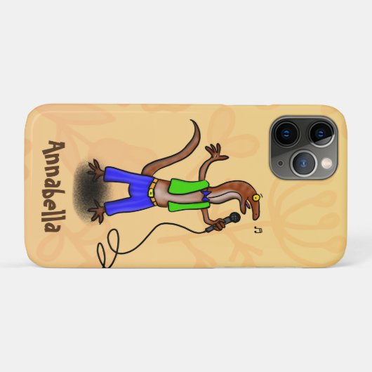 Funny lizard zingt met cartoon van de microfoon Case-Mate iPhone case (Achterkant (horizontaal))