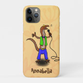 Funny lizard zingt met cartoon van de microfoon Case-Mate iPhone case (Achterkant)