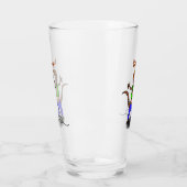 Funny lizard zingt met cartoon van de microfoon glas (Links)