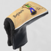Funny lizard zingt met cartoon van de microfoon golfheadcover (3/4 voorkant)