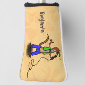 Funny lizard zingt met cartoon van de microfoon golfheadcover (Draai 90)