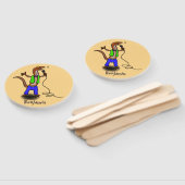 Funny lizard zingt met cartoon van de microfoon handwaaier (Niet-gemonteerd)