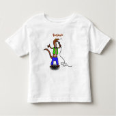 Funny lizard zingt met cartoon van de microfoon kinder shirts (Voorkant)
