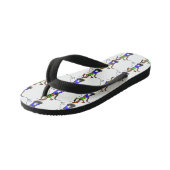 Funny lizard zingt met cartoon van de microfoon kinder teenslippers (Schuin)