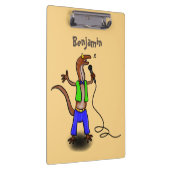 Funny lizard zingt met cartoon van de microfoon klembord (Rechts)