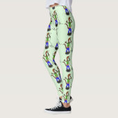 Funny lizard zingt met cartoon van de microfoon leggings (Links)