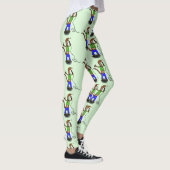 Funny lizard zingt met cartoon van de microfoon leggings (Rechts)