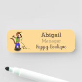 Funny lizard zingt met cartoon van de microfoon naamplaatje (In situ)