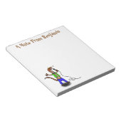 Funny lizard zingt met cartoon van de microfoon notitieblok (Schuin)