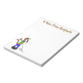 Funny lizard zingt met cartoon van de microfoon notitieblok (Linkerzijde)