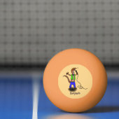 Funny lizard zingt met cartoon van de microfoon pingpongbal (Net)