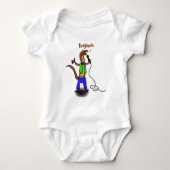 Funny lizard zingt met cartoon van de microfoon romper (Voorkant)
