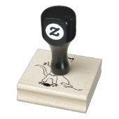 Funny lizard zingt met cartoon van de microfoon rubberstempel (Stempel)