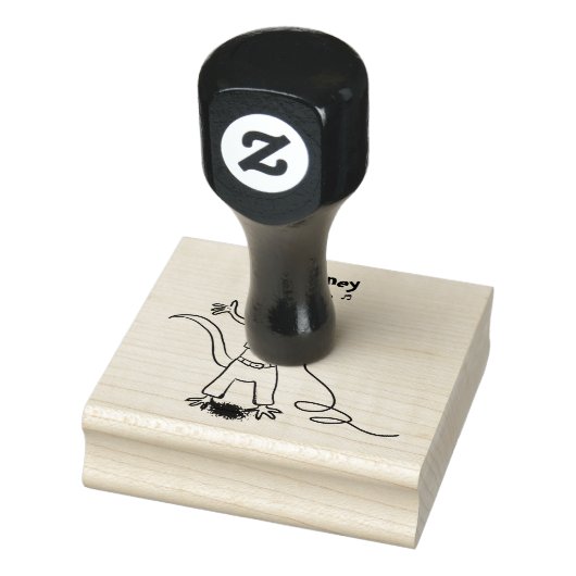 Funny lizard zingt met cartoon van de microfoon rubberstempel (Stempel)