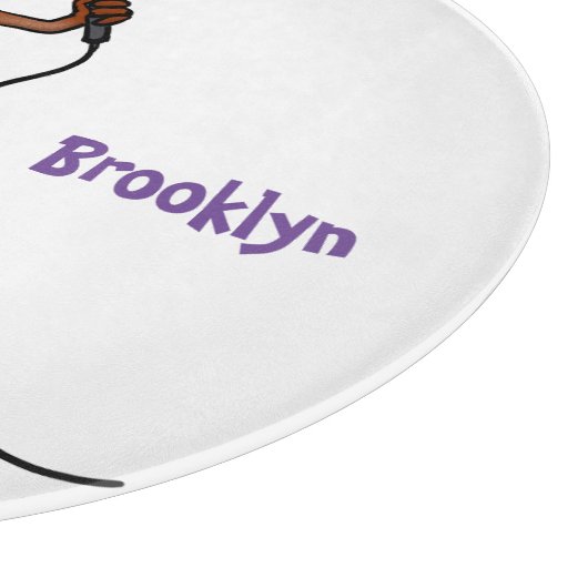 Funny lizard zingt met cartoon van de microfoon snijplank (Hoek)