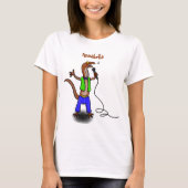 Funny lizard zingt met cartoon van de microfoon t-shirt (Voorkant)