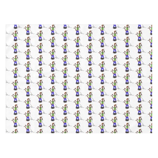 Funny lizard zingt met cartoon van de microfoon tafelkleed (Voorkant (Horizontaal))