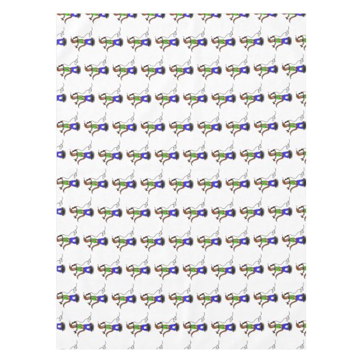 Funny lizard zingt met cartoon van de microfoon tafelkleed (Voorkant)