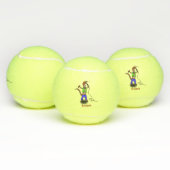 Funny lizard zingt met cartoon van de microfoon tennisballen (Multi)