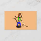 Funny lizard zingt met cartoon van de microfoon visitekaartje (Achterkant)