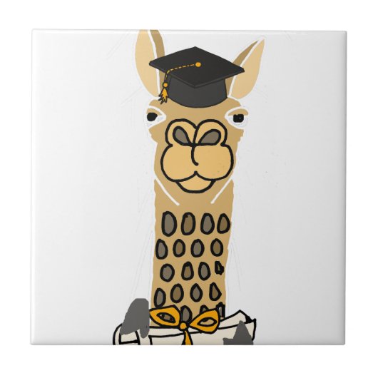 Funny Llama Afstuderen Art Design Tegeltje (Voorkant)