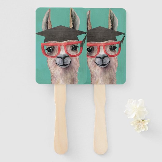 Funny Llama Afstuderen Handwaaier (Voorkant en achterkant)