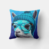 Funny Llama Alpaca Cute Animals Beanie Pet Glasses Kussen (Achterkant)