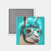 Funny Llama Alpaca Cute Animals Beanie Pet Glasses Magneet (Voorkant / Achterkant)