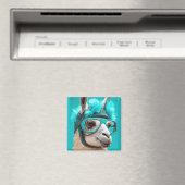 Funny Llama Alpaca Cute Animals Beanie Pet Glasses Magneet (Insitu (Vaatwasser))