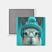 Funny Llama Alpaca Cute Animals Beanie Pet Glasses Magneet (Voorkant / Achterkant)