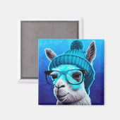 Funny Llama Alpaca Cute Animals Beanie Pet Glasses Magneet (Voorkant / Achterkant)