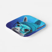 Funny Llama Alpaca Cute Animals Beanie Pet Glasses Papieren Bordje (Gebogen)