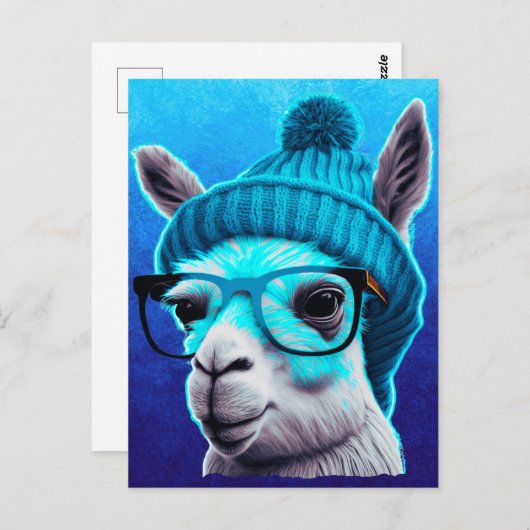 Funny Llama Alpaca Cute Animals Pet Glasses Briefkaart (Voorkant / Achterkant)